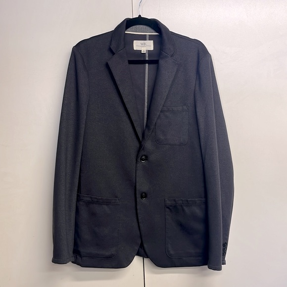 W.R.K. Herringbone Tweed Knit Men's Blazer Retails $298 Dark Gray Size 40 - Picture 1 of 13